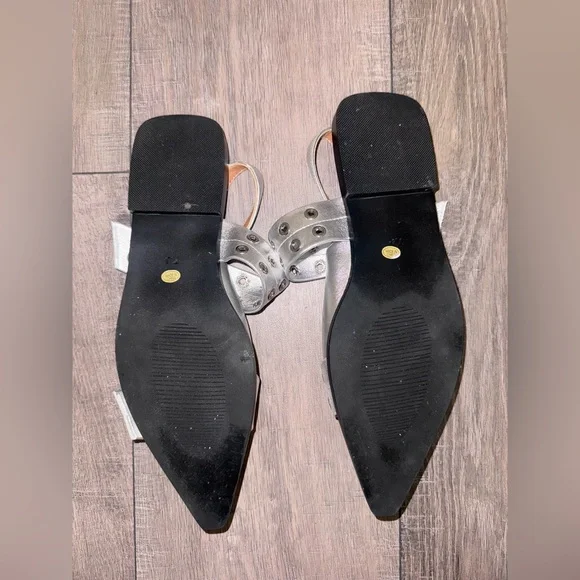 NWOT Amazon metallic silver Buckle Strap Women's flats 7.5 - Picture 4 of 4